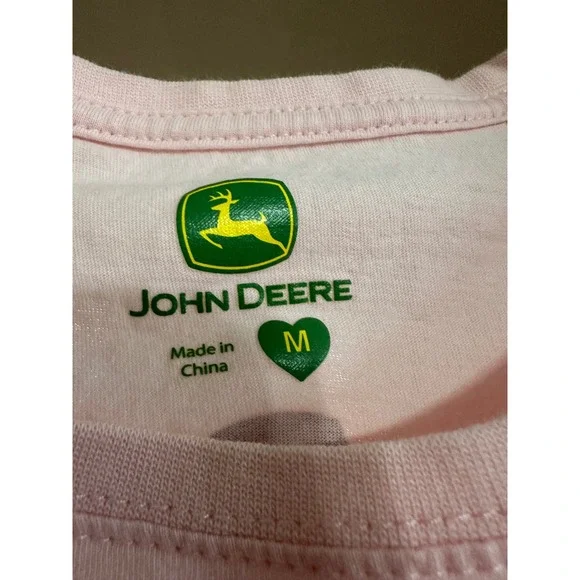 John Deere Womens Pink Horse Graphic T-Shirt Medium Cotton Short Sleeve Tee - Picture 3 of 6